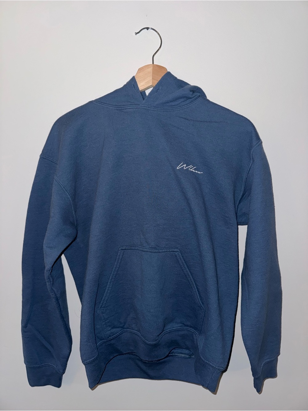 Men's Navy Hooded Sweatshirt with Subtle Script Logo